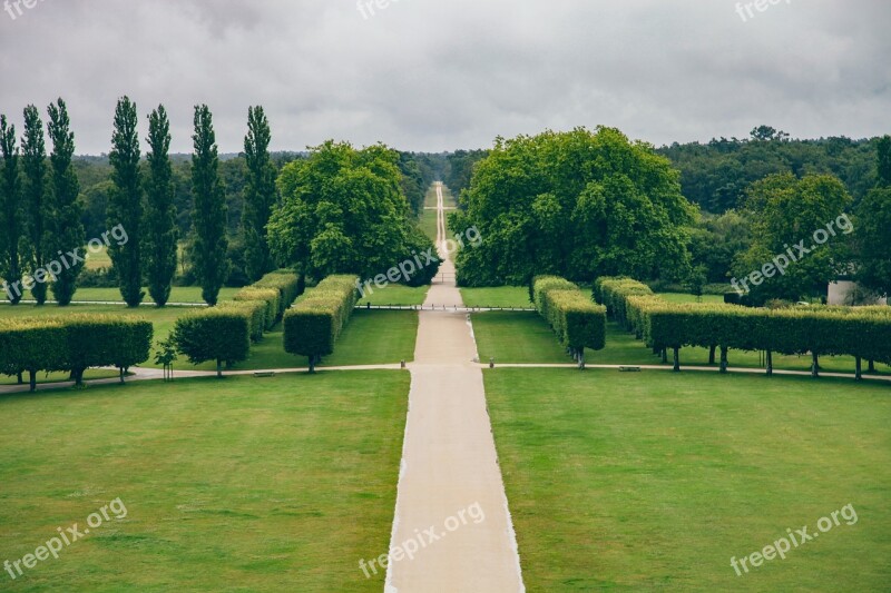 Chateau De Chambord Horizon Landscape Course Road