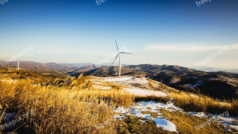 Turbine Winter Nature Energy Snow