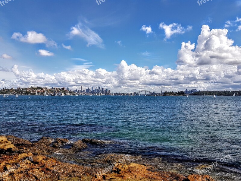 Sydney Sydney Harbour Clouds Australia Harbour