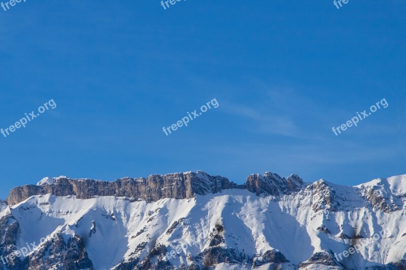 Mountain Range Sky Snow Alpine Mountains