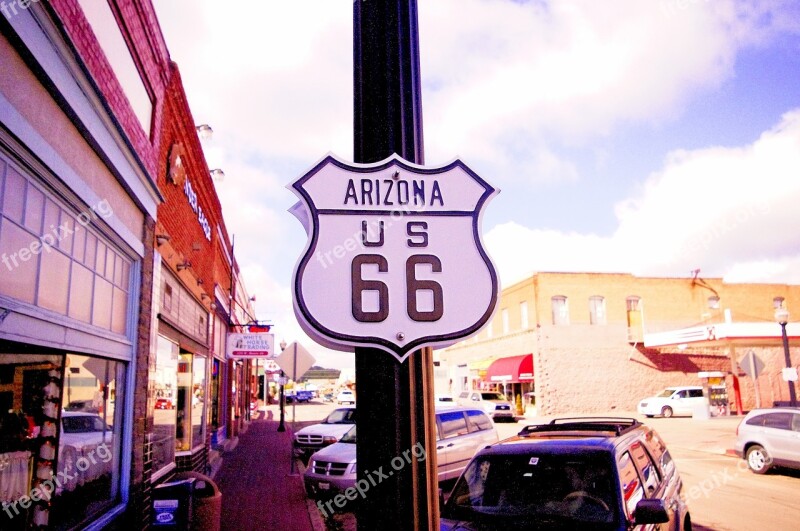 Route 66 Arizona Usa America Road