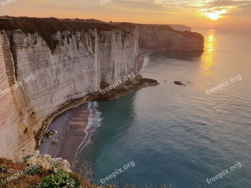 Falaise Entretat Normandie France Paysage