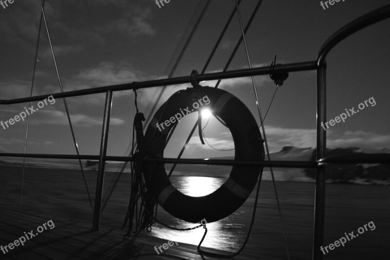 Black And White Landscape Sailboat Boat Life Guard