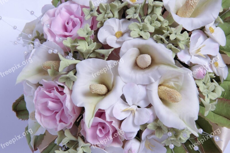 Flowers Calla Lilies Bouquet Bridal Bouquet Cold Porcelain