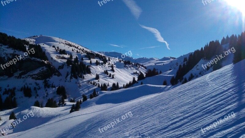 Snow Winter Mountain Panoramic Panorama