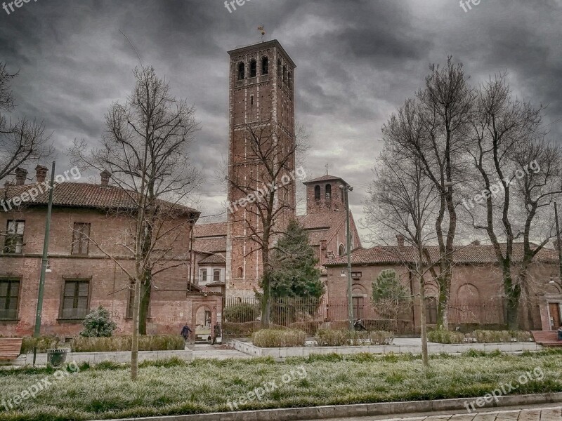 Architecture Old Basilica Outdoors Milan