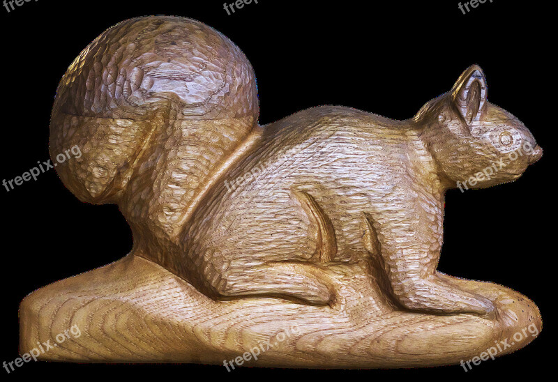 Eichkatz Squirrel Holzfigur Figure Wood