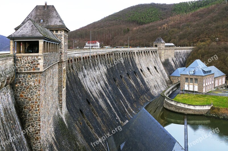 Eder Dam Dam Gate Building Reservoir Eder Reservoir