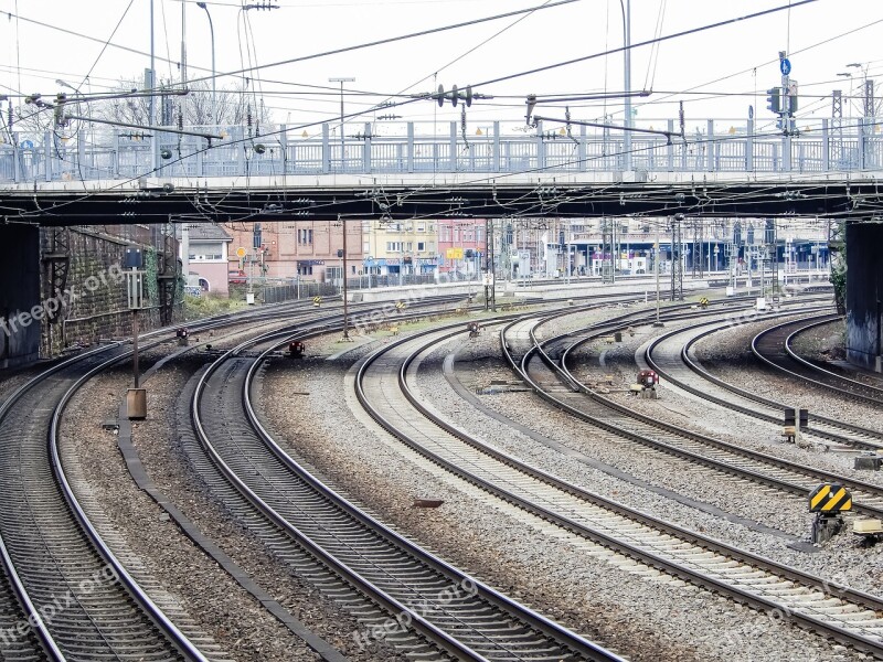 Train Railway Railway Line Transport System Station