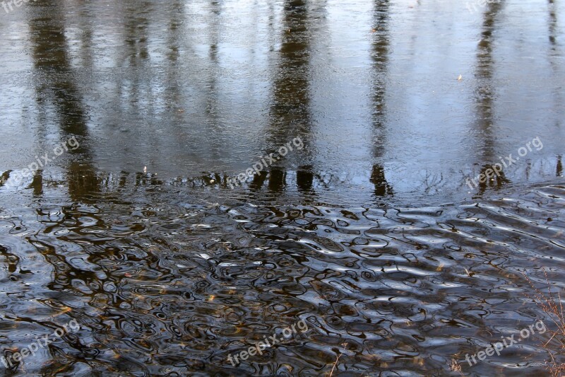 The Wave Is Reflected Ice Nature Lake Monolithic Part Of The Waters