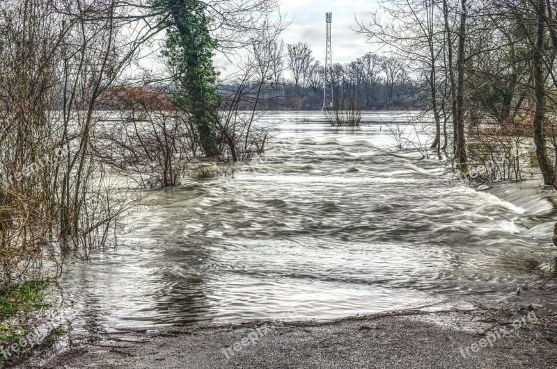 High Water Flow River Flooding Flooded