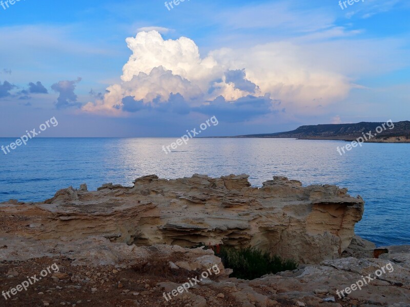 Sea Coast Calm Sunset Sky