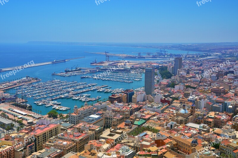 City Cityscape Sea Panorama-like Horizon