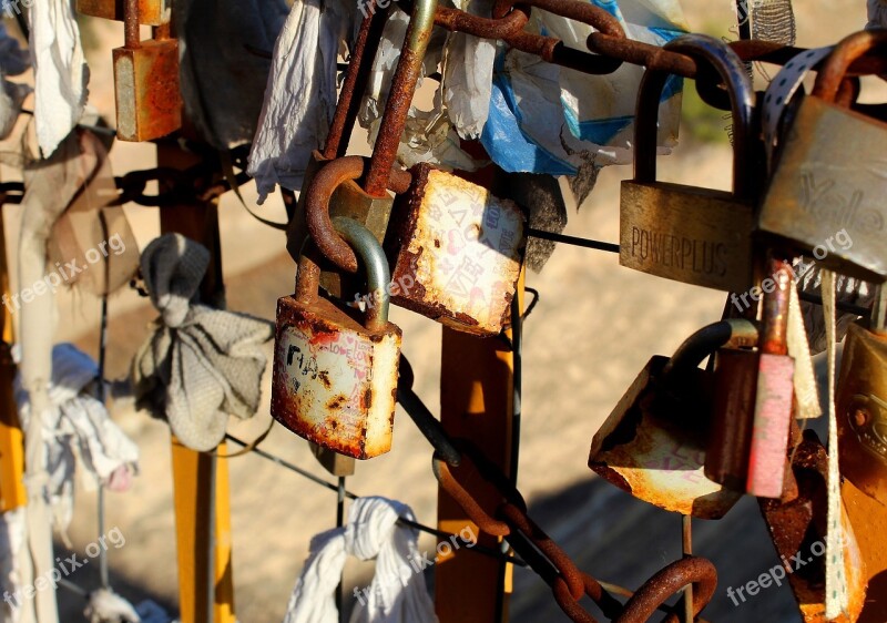 Lykkeamulet Amulet Padlock Fence Rust