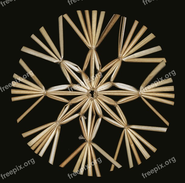 Straw Strohstern Star Hand Labor Christmas Decoration