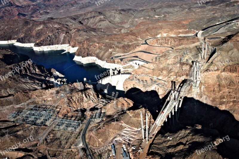 Hoover Dam Hoover Dam Bypass Bridge Lake Mead National Recreation Area Colorado River Desert