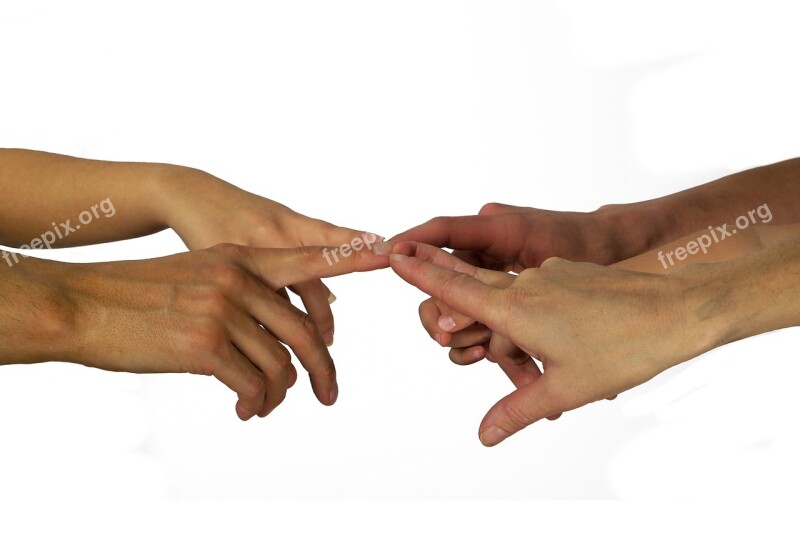 Hands Finger Contact Community Together