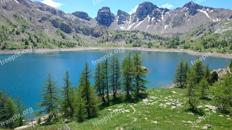 Allos Lake Southern Alps In The Summer Free Photos