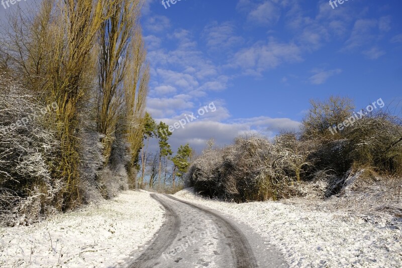 Winter Snow Road Away Snowy