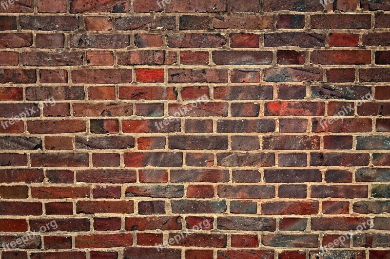 Wall Brick Wall Red Brick Wall Weathered Old