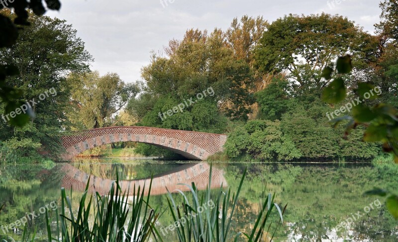 Bridge Park Lake Water Reflection