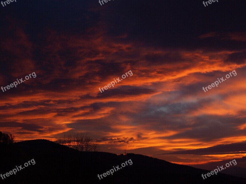 Sunrise Panoramic Sky Cloud Landscape