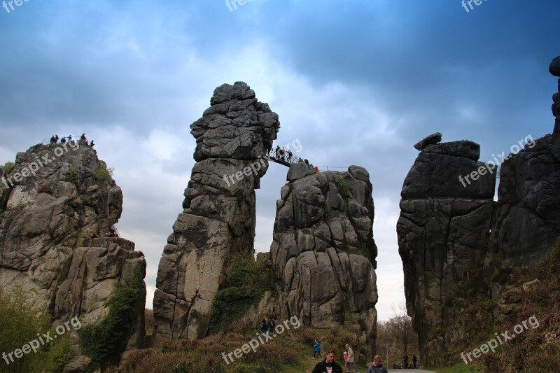 Travel Sky Rock Landscape Externsteine