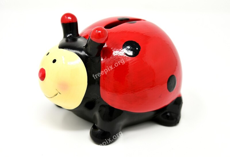 Ladybug Piggy Bank Save Cute Figures