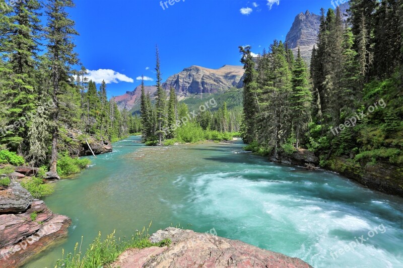 Glacier National Park Nature Place Travel Background