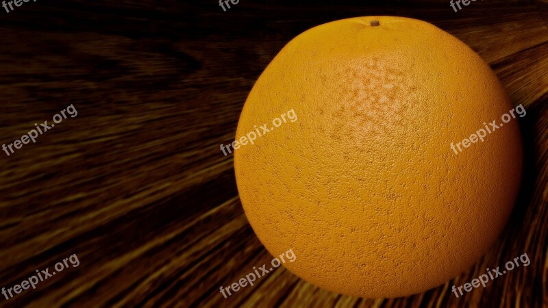 Grapefruit Orange Wood Desktop Fruit