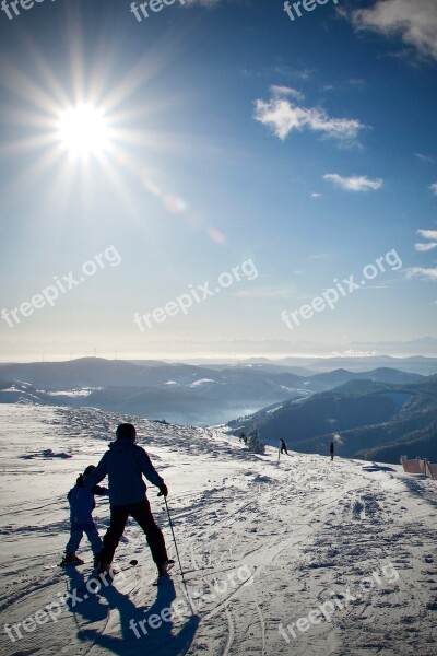 Snow Skiing Sky Travel Panorama