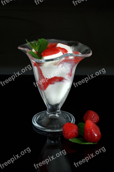 Ice Cream Dessert Summer Strawberry Sweet