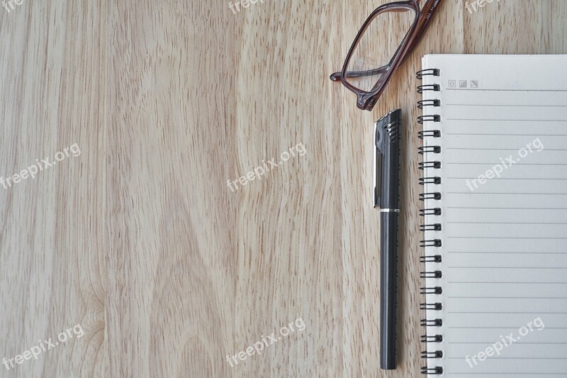 Pen Notebook Eyewear To Write Look