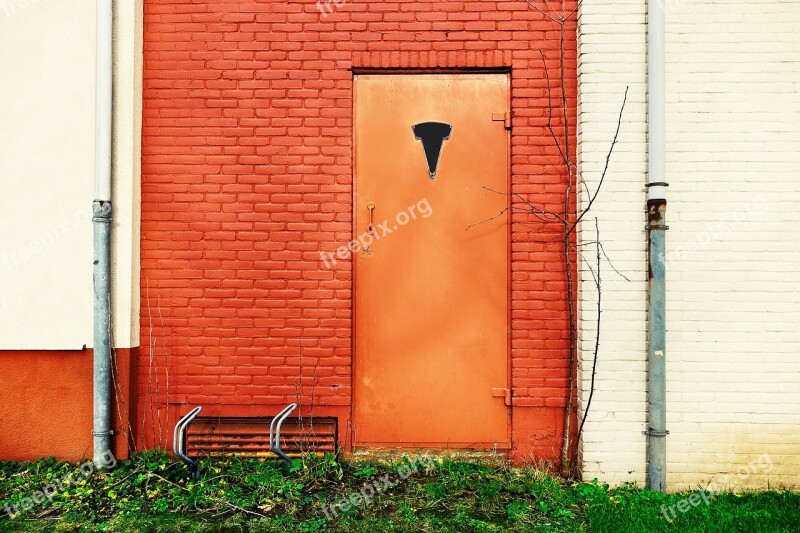 Facade Wall Door Front Door Orange Door