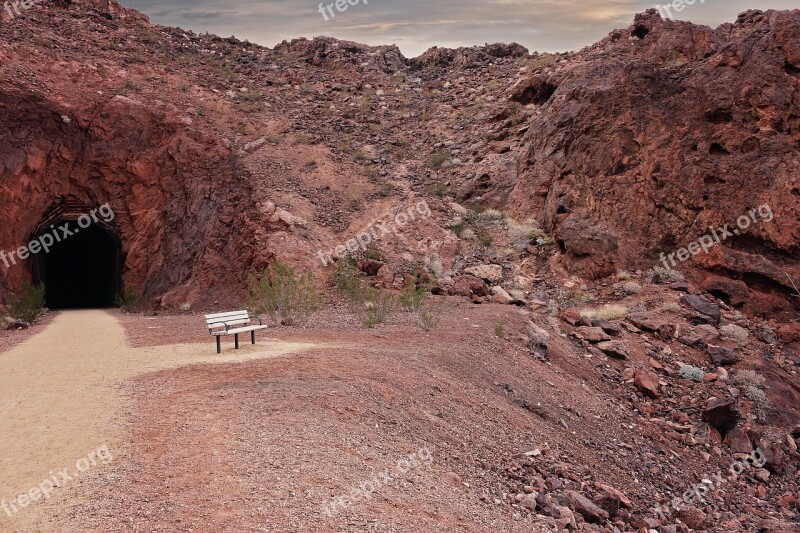 Railroad Trail Hiking Tunnel Hoover Dam Lake Mead