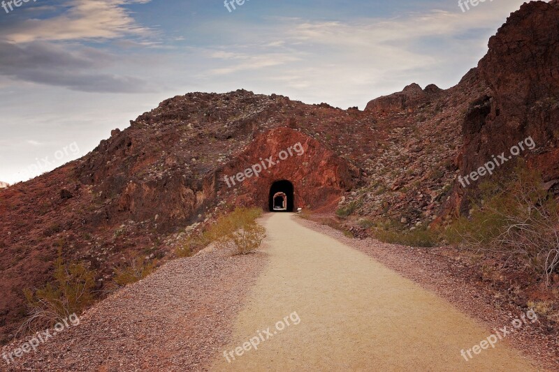 Railroad Trail Hiking Tunnel Hoover Dam Lake Mead