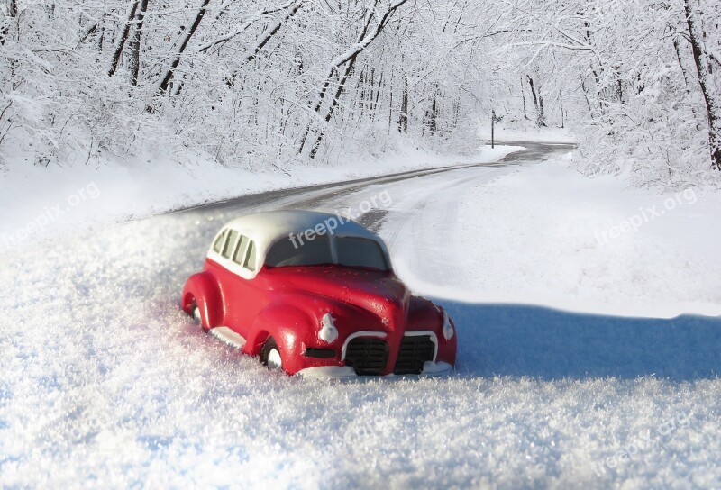 Car Driving Snow Winter Frost