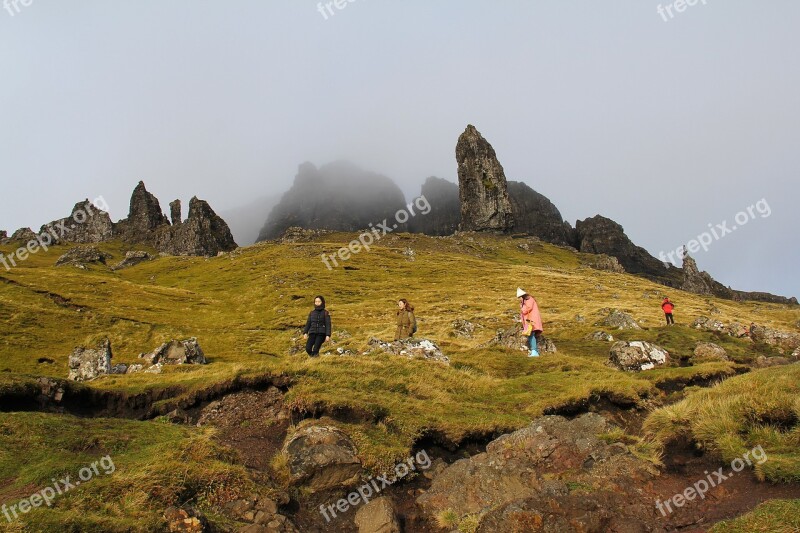 Old Man Of Storr Landscape Nature Mountain Outdoors