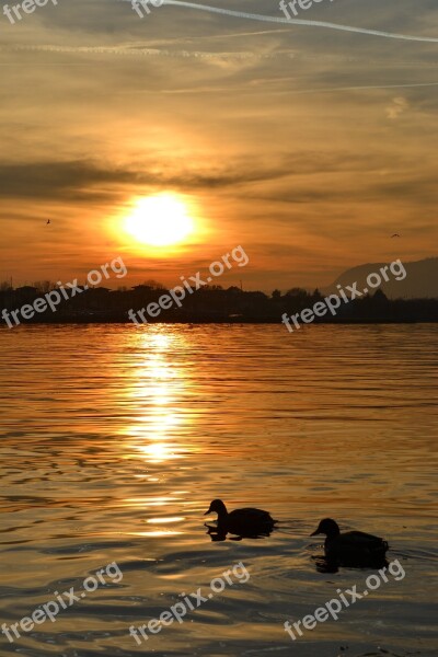 Sunset Waters Sun Lake Iseo