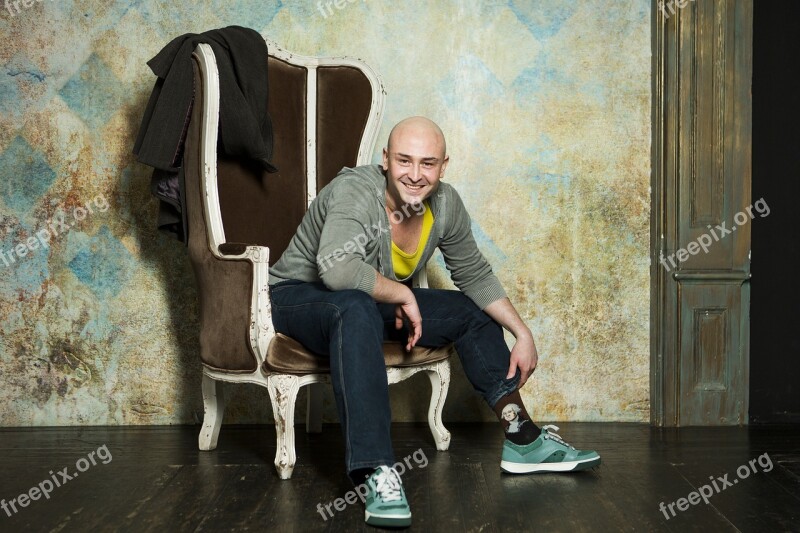 People Grown Up Man Sit Chair