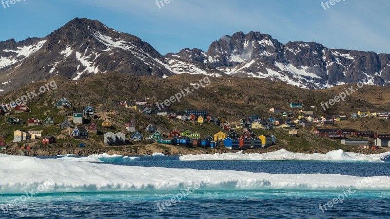 Drift Ice Frozen Mountain Sea Wilderness