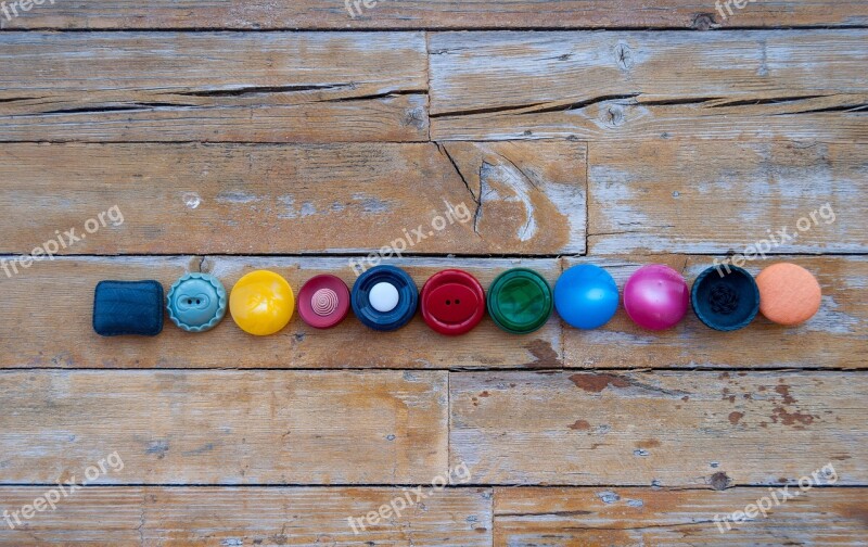 Buttons Row Colors Retro Sewing