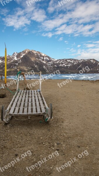 Sled Dog Sled Greenland Summer Arctic