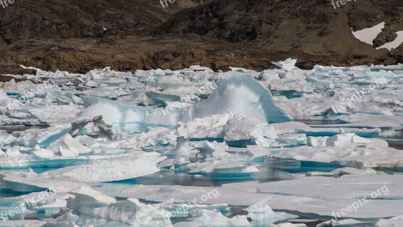 Drift Ice Frozen Mountain Sea Wilderness