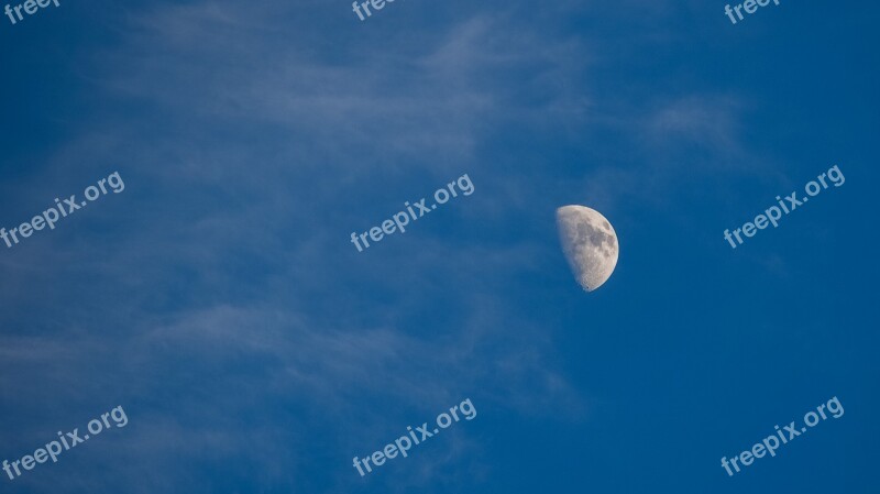 Sky Moon Space Nature Clouds