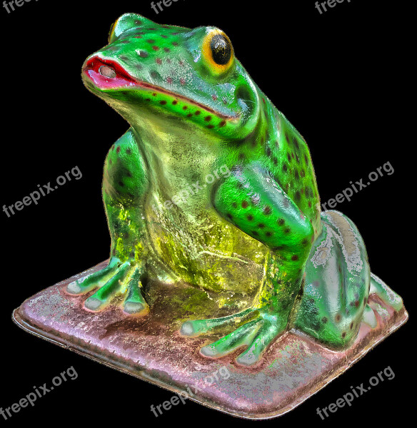 Frog Green Figure Decoration Sculpture