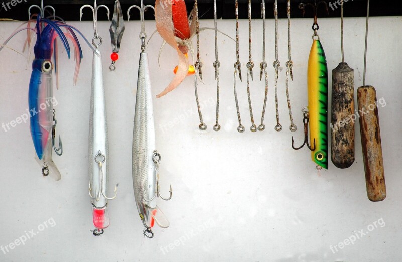 Hanging Hook Lures Fishing Charter Boat