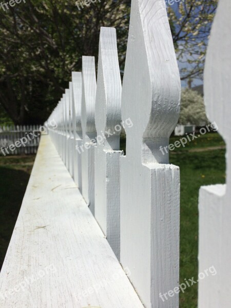 Fence Leading Lines White Fence Free Photos