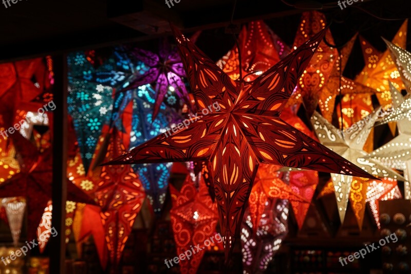 Star Christmas Light Christmas Market Shining