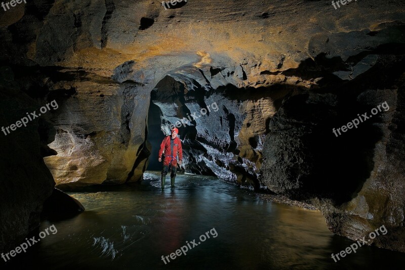 Cave Underground River Potholing Limestone Doubs